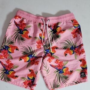 Neff Pink Tropical Parrot Board Shorts